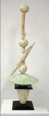 "Dove in Nest", Ceramic, Granite and metal sculpture by Susana Arias